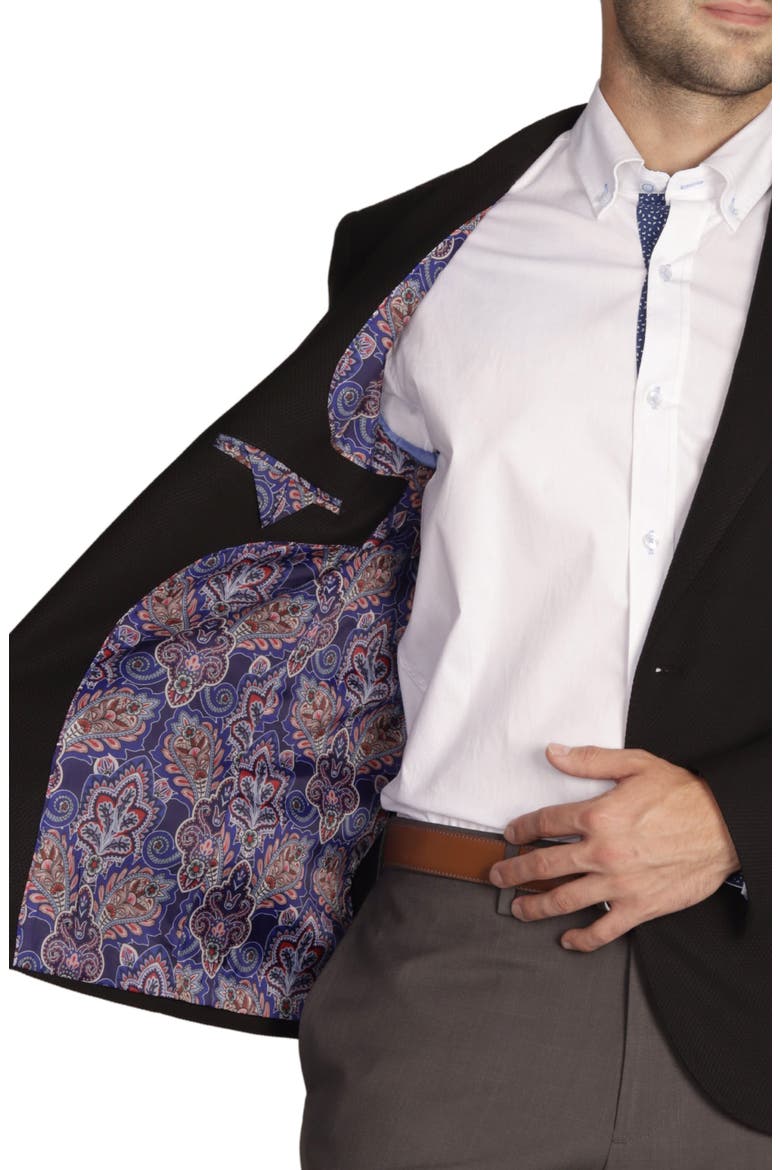 Solid Textured Sport Coat, Alternate, color, BLACK