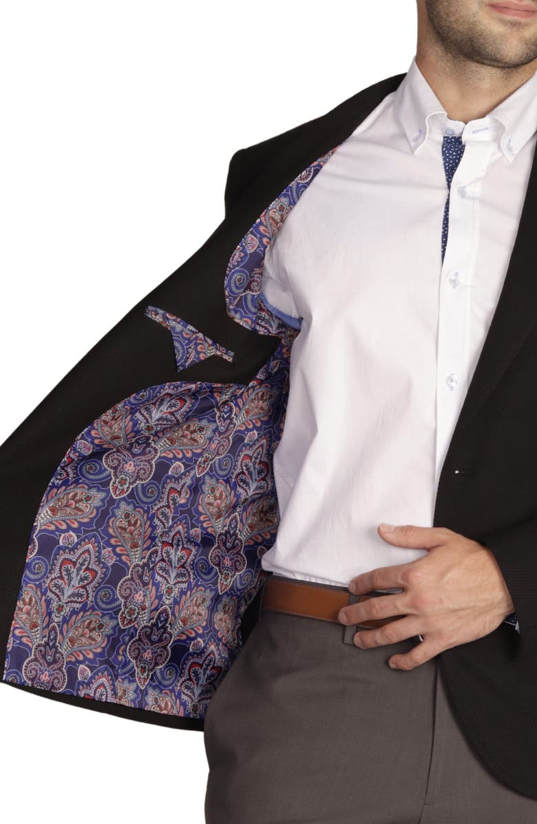 TailorByrd Solid Textured Sport Coat, Alternate, color, Black