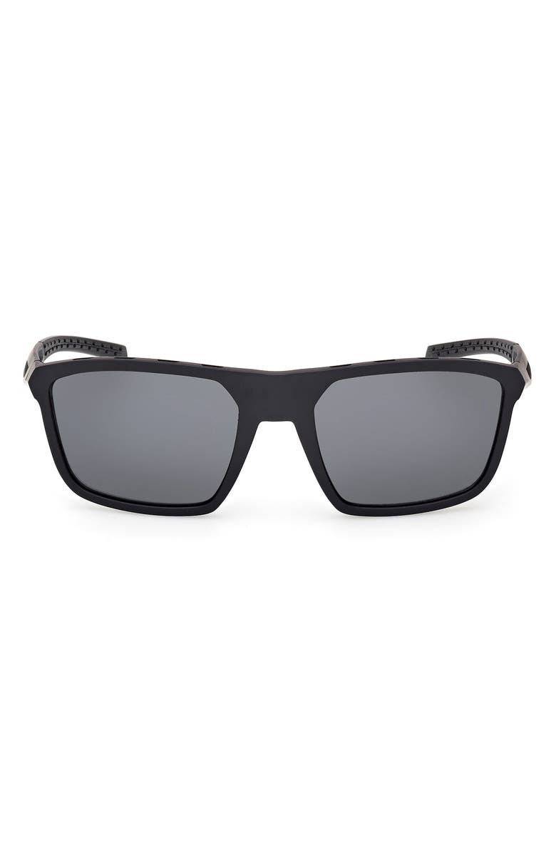 adidas 57mm Navigator Sunglasses, Main, color, Matte Black / Smoke