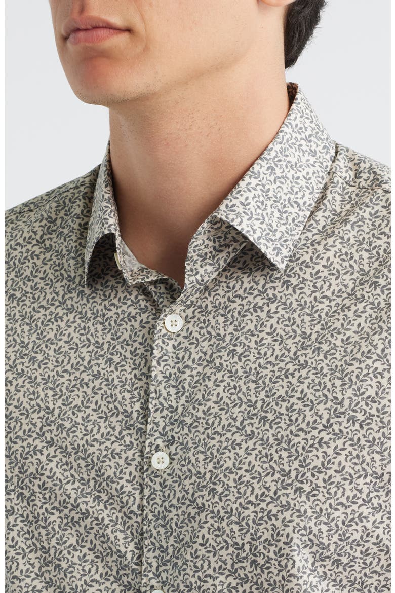 Regular Fit Floral Cotton & Lyocell Dress Shirt, Alternate, color, BEIGE
