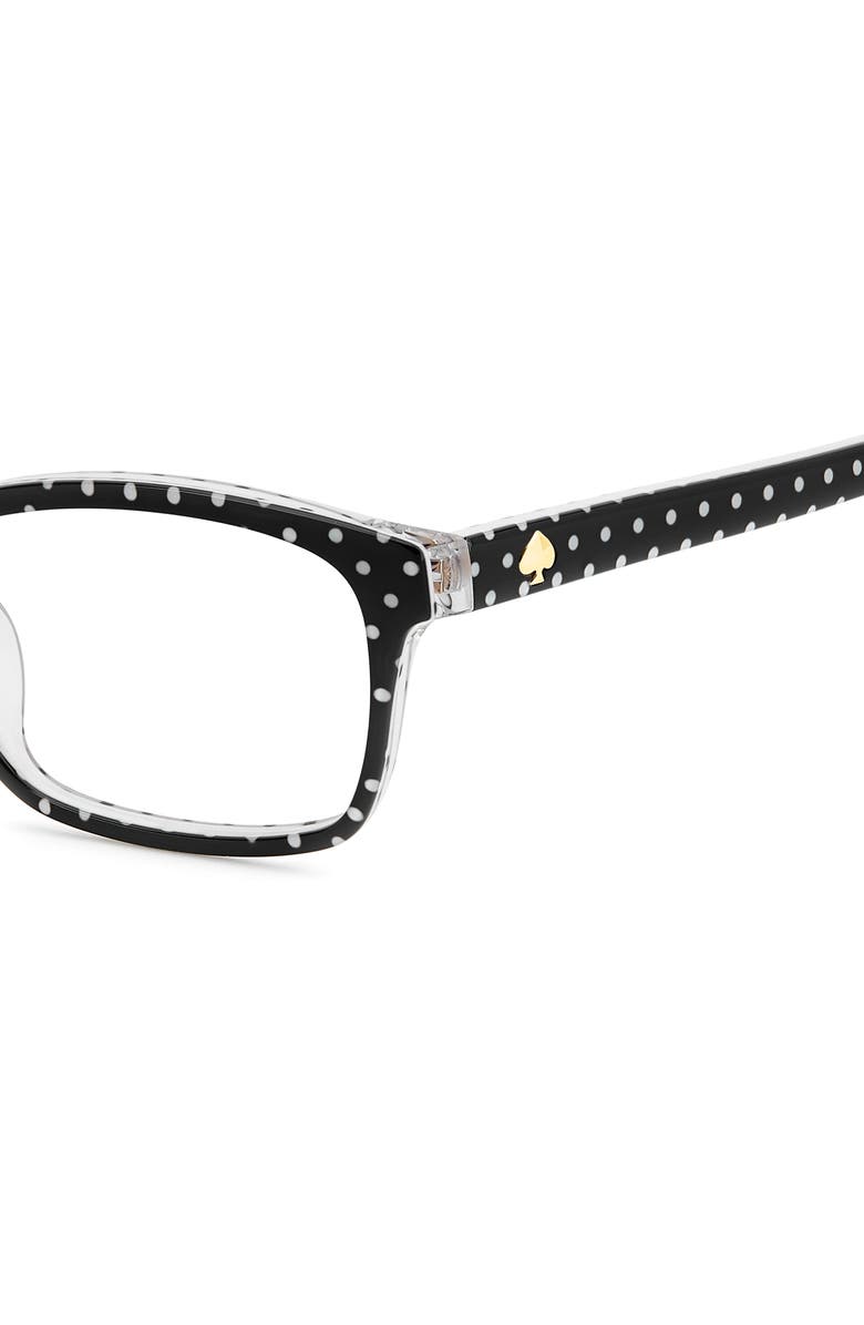 Kate Spade New York catrina 51mm rectangular optical glasses, Alternate, color, Black Pattern White
