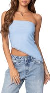 EDIKTED Vivi Mesh Asymmetric Tube Top