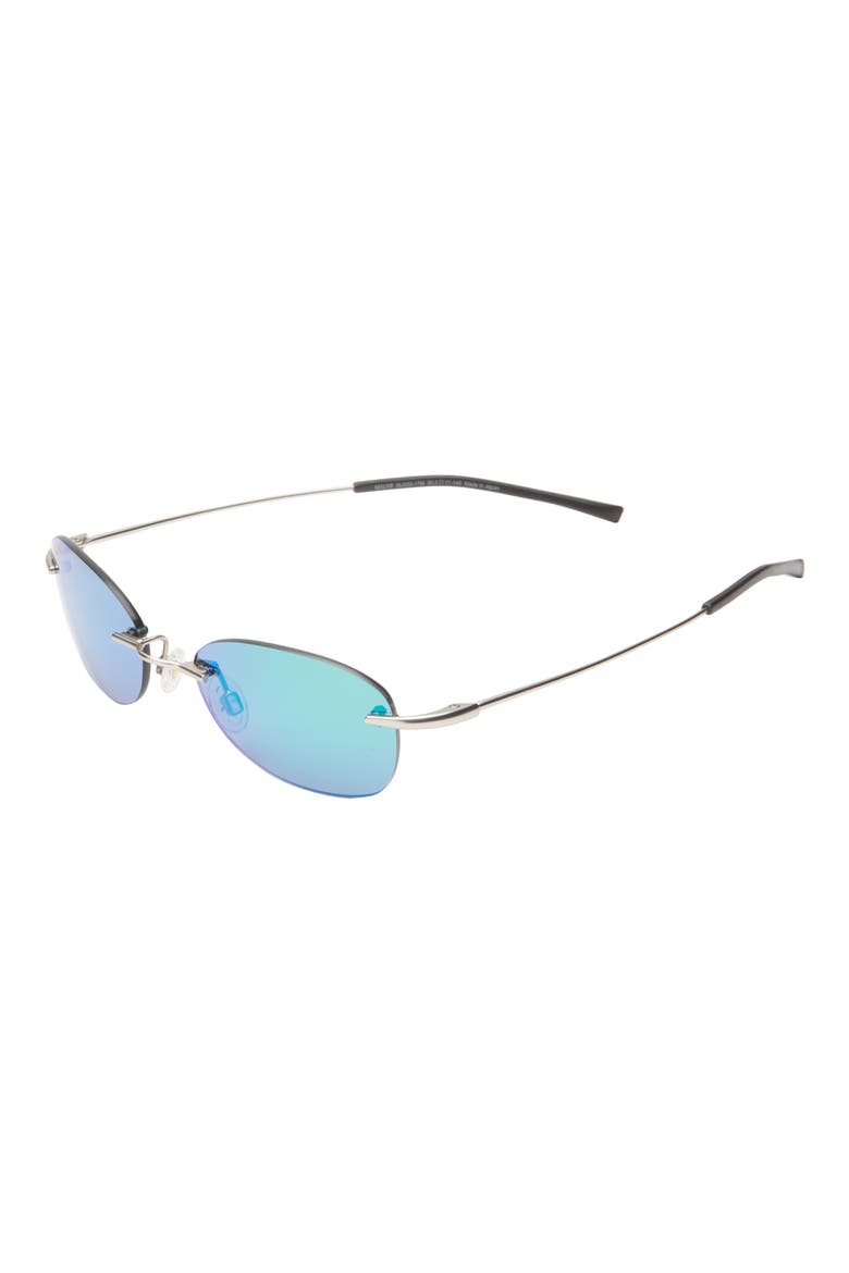 51mm Polarized Round Sunglasses, Alternate, color, SILVER SILVER GREEN