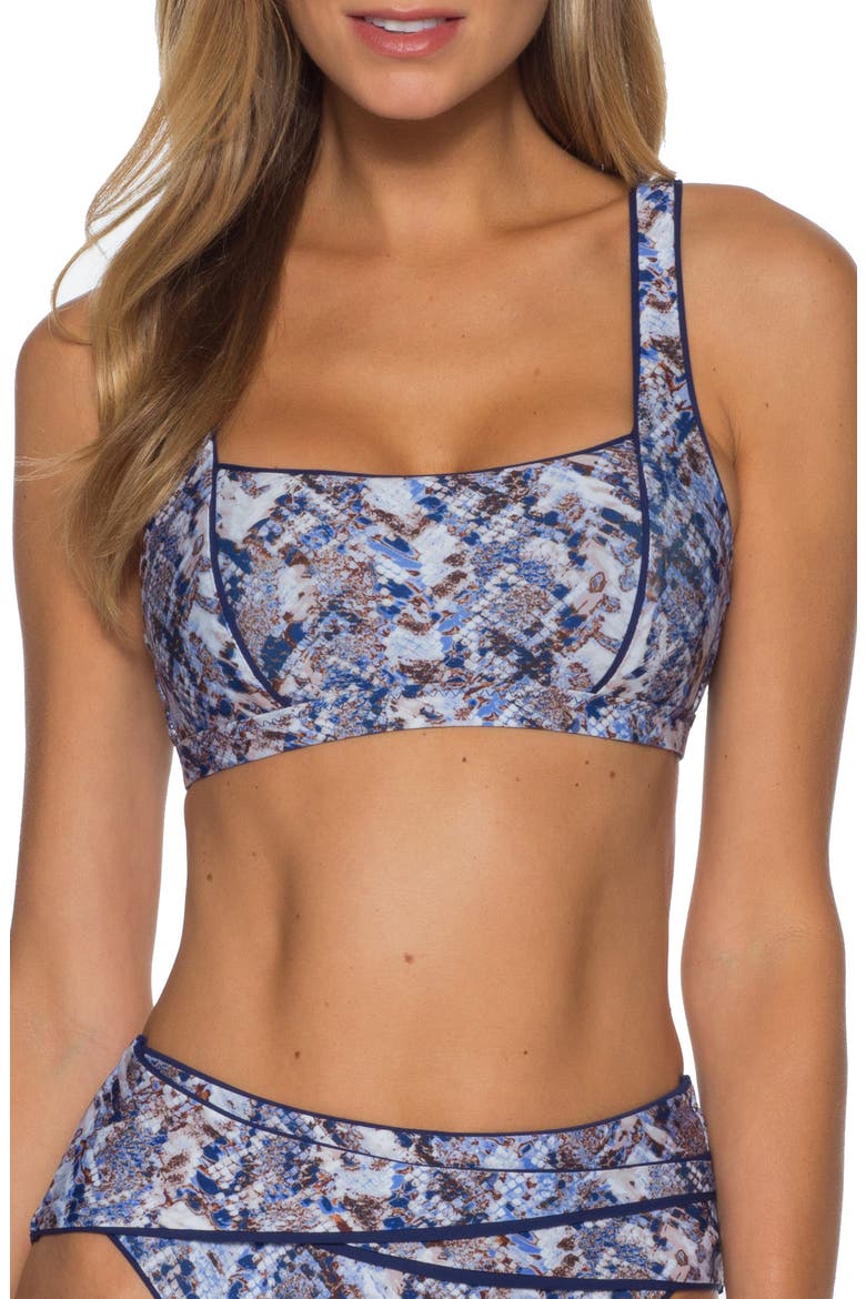 Animal Kingdom Bralette Bikini Top, Main, color, PYTHON