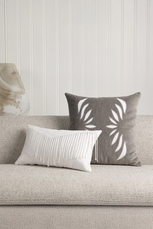 Elaine Smith Heritage Velvet Hand Embroidered Cut Out Indoor & Outdoor Woven Accent Pillow