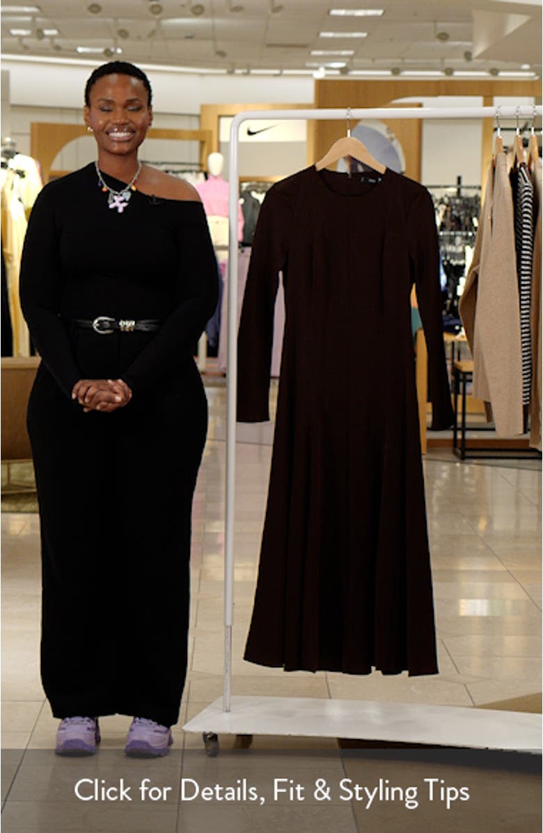 Godet Long Sleeve Maxi Dress, sales video thumbnail