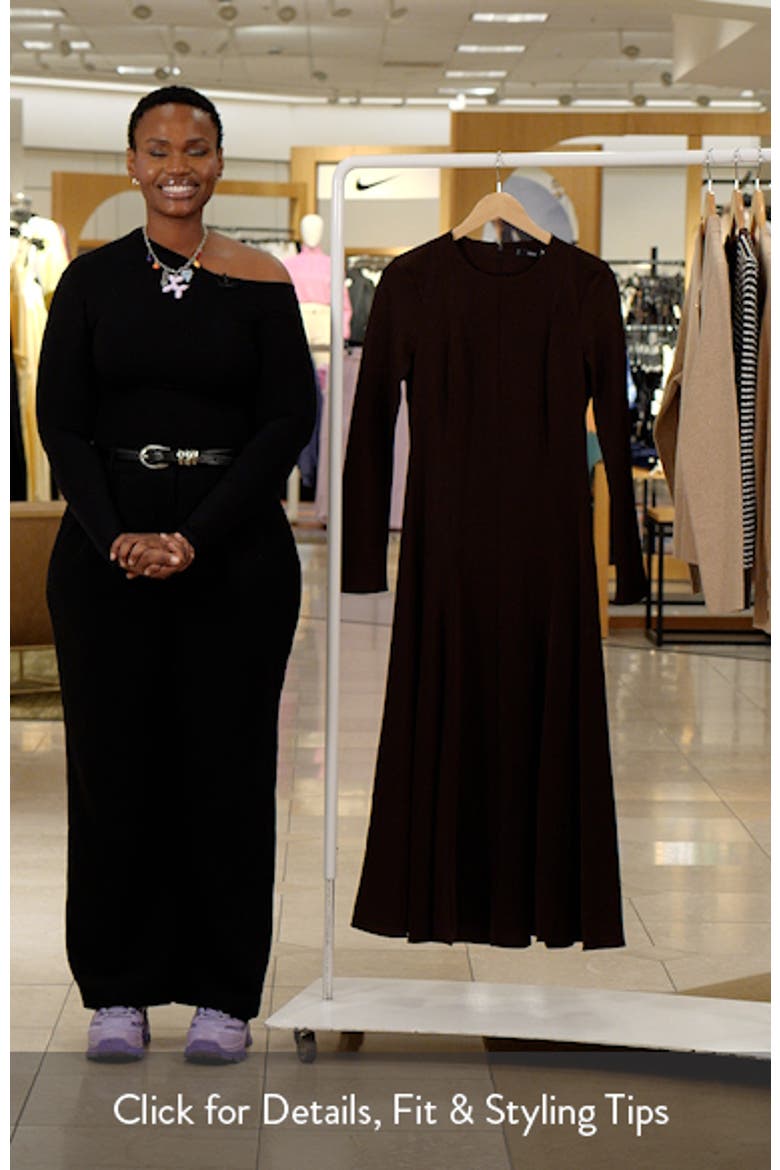 Godet Long Sleeve Maxi Dress video