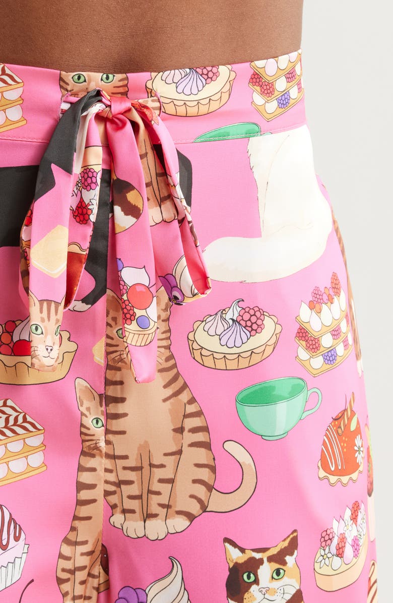 Karen Mabon Cat Café Satin Pajamas, Alternate, color, 
