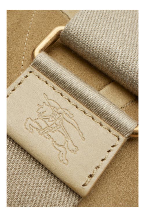 Burberry Clip Patchwork Suede Messenger Bag In Sandstorm