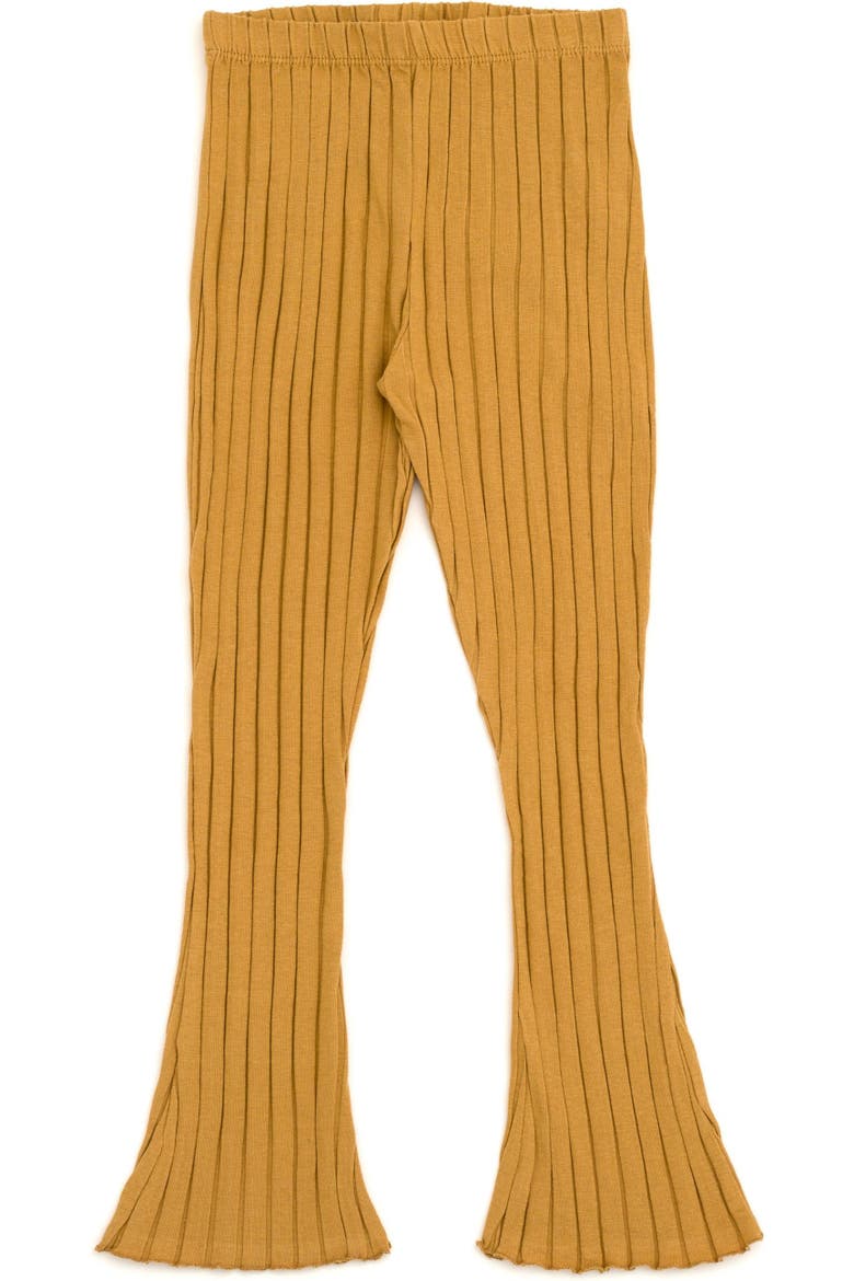 Fierce Ribbed T-Shirt and Flare Pants Set, Alternate, color, Iced Coffee Brown