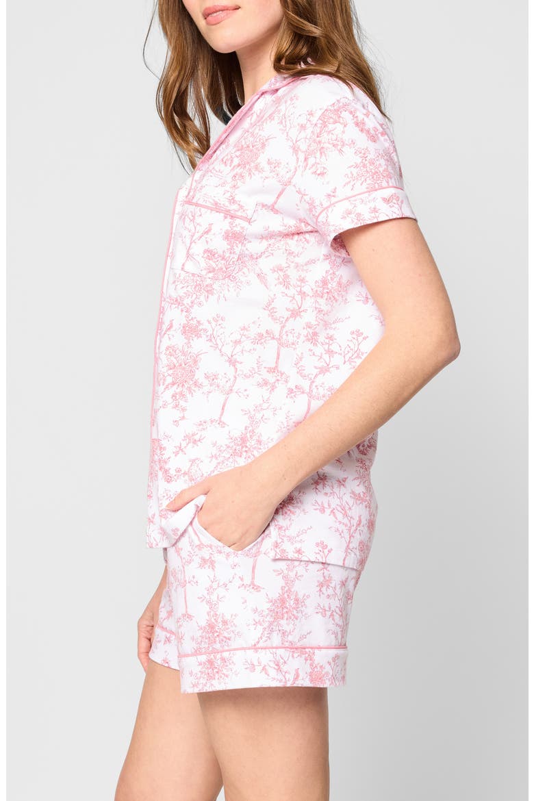 Timeless Toile Classic Pima Cotton Short Sleeve Short Pajamas, Alternate, color, PINK