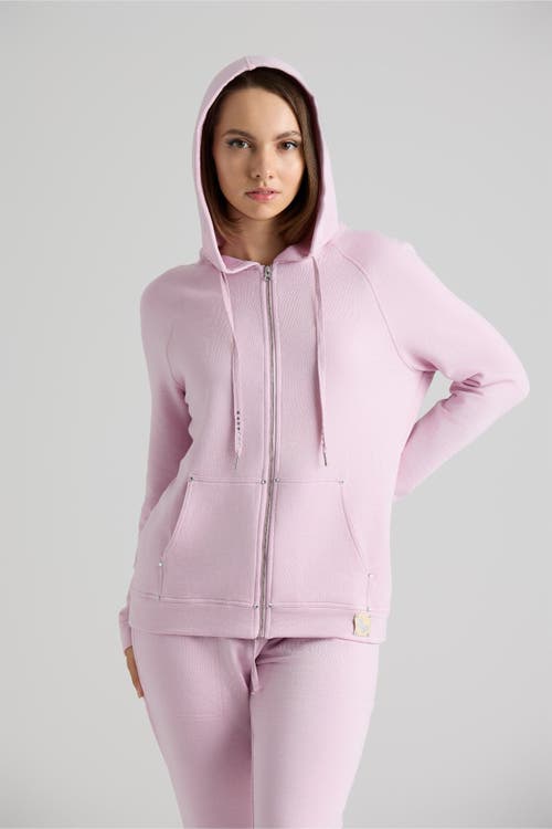 Le Fafo Evelyn Zip Up Hoodie In Pink