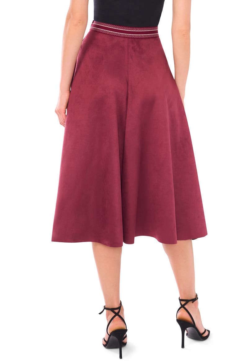 Faux Suede Wide Leg Culottes, Alternate, color, BURGUNDY