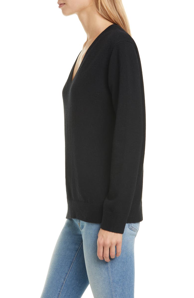Vince Weekend V-Neck Cashmere Sweater, Alternate, color, Black