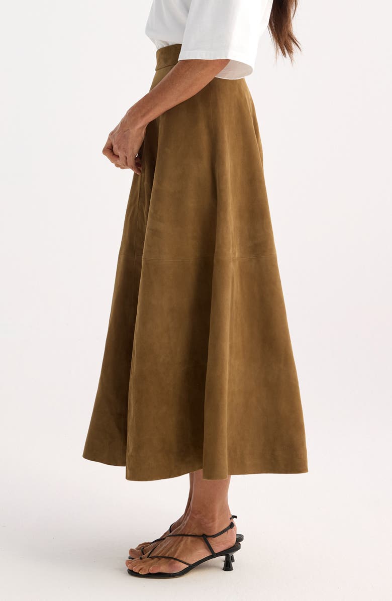 Róhe Suede A-Line Skirt, Alternate, color,