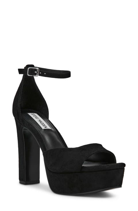 Street Style Edge with Platform Black Heels