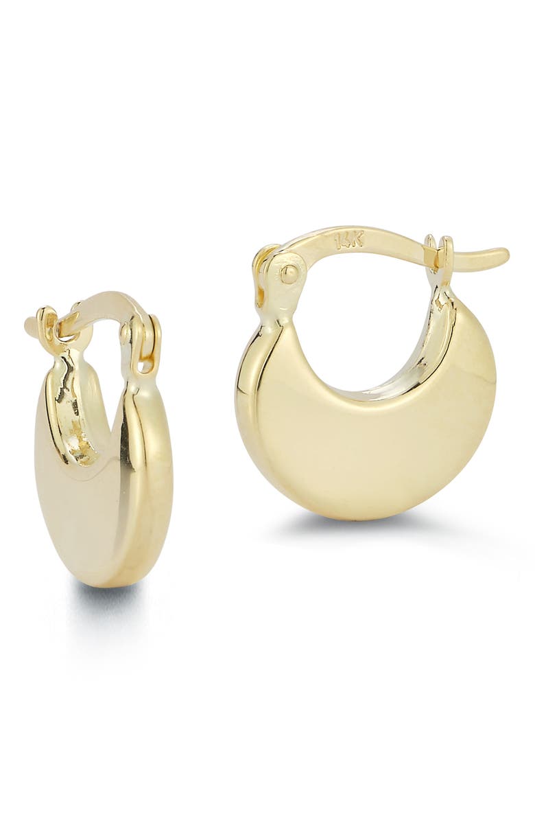Ember Fine Jewelry Crescent Huggie Hoop Earrings, Main, color, Gold