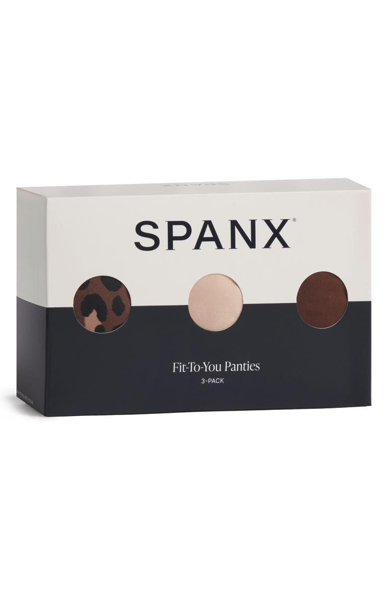 SPANX<sup>®</sup> Fit-to-You Assorted 3-Pack Thongs, Alternate, color, Iconic Leopard/ Naked 2.0