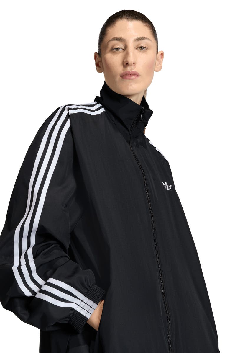 adidas Originals Firebird Recycled Polyester Track Jacket, Alternate, color, Black/ White