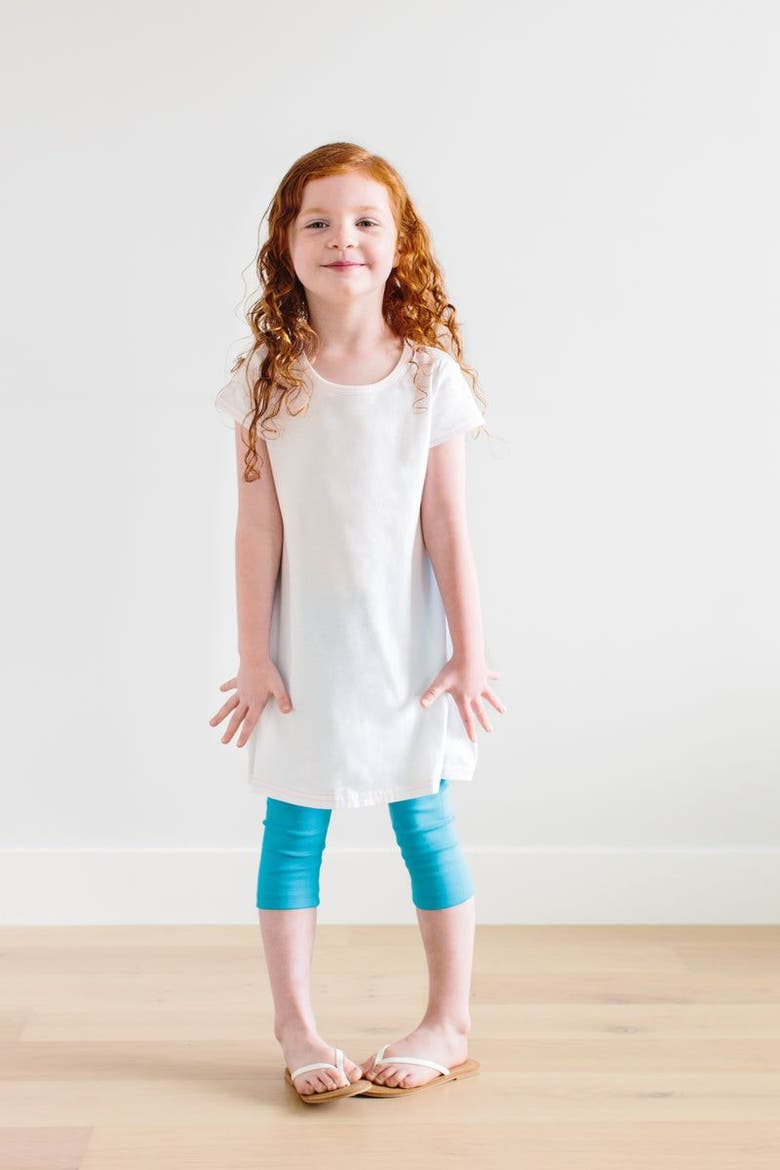 Girls 100% Soft Cotton Capri Leggings, Alternate, color, White