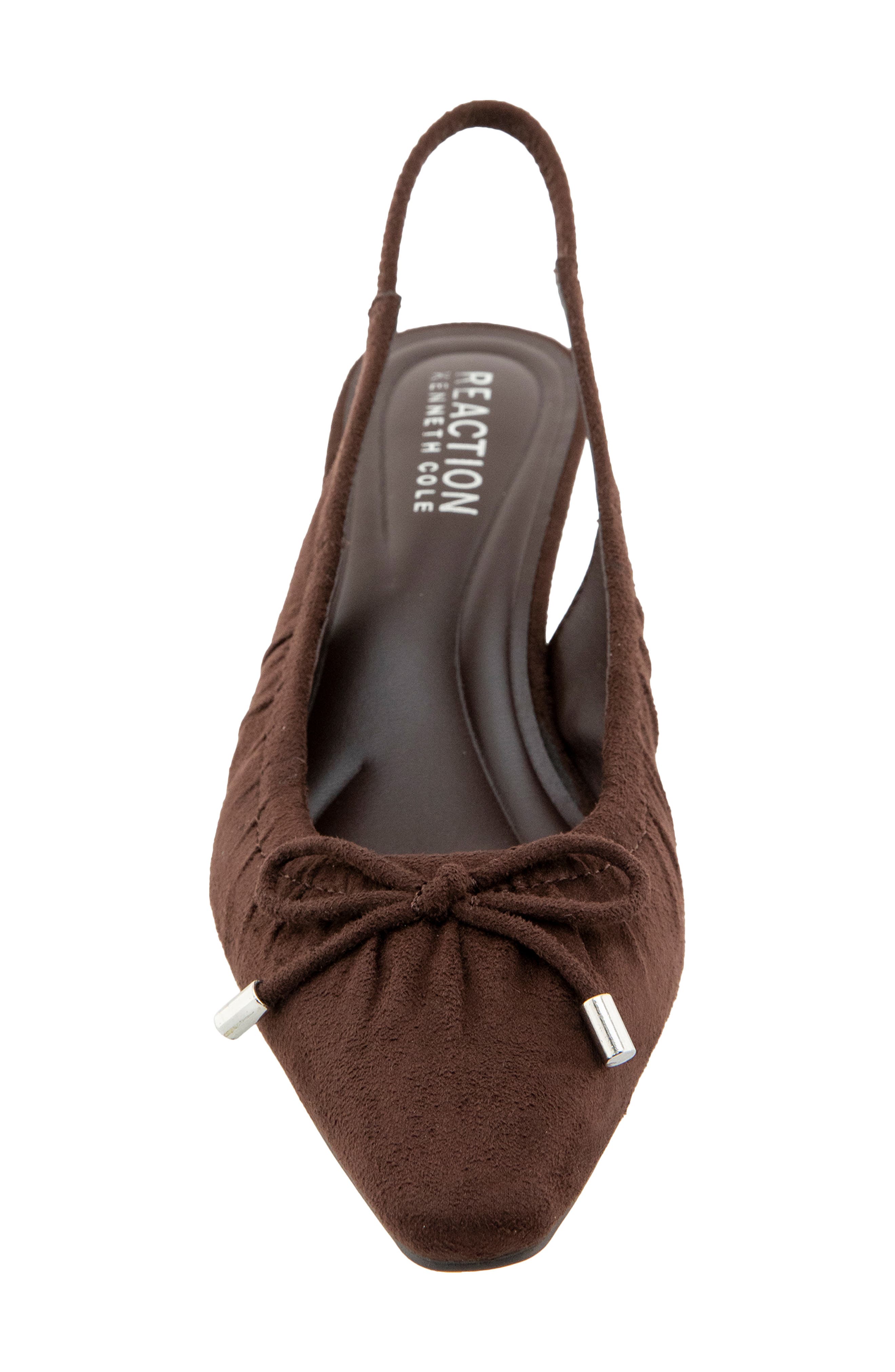 Mango Kitten Heel Slingback Pump, Alternate, color, CHOCOLATE MICRO