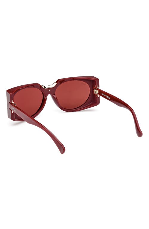 Max Mara 59mm Round Sunglasses In Shiny Bordeaux/bordeaux