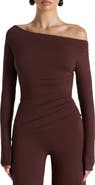 Naked Wardrobe Off the Shoulder Ruched Top