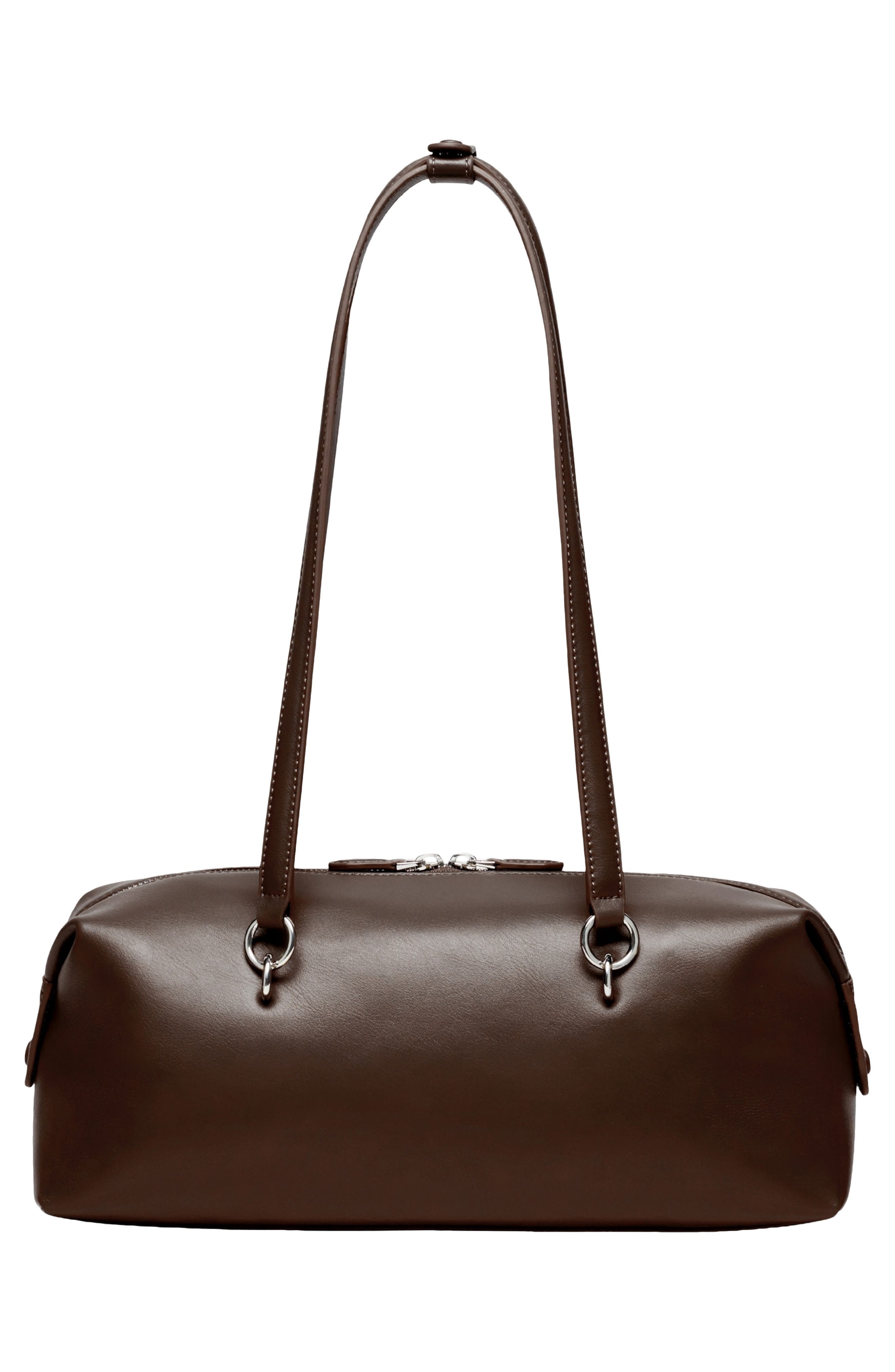 Martin Leather Shoulder Bag, Alternate, color, DARK CHOCO