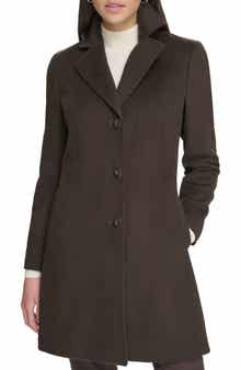 Calvin Klein Notch Wool Blend Coat