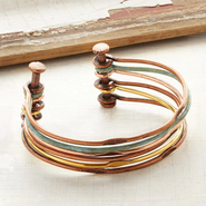 Uncommon Goods Mixed Metals Hinged Cuff