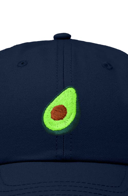 Dalix Avocado Embroidered Food Hat In Navy Blue