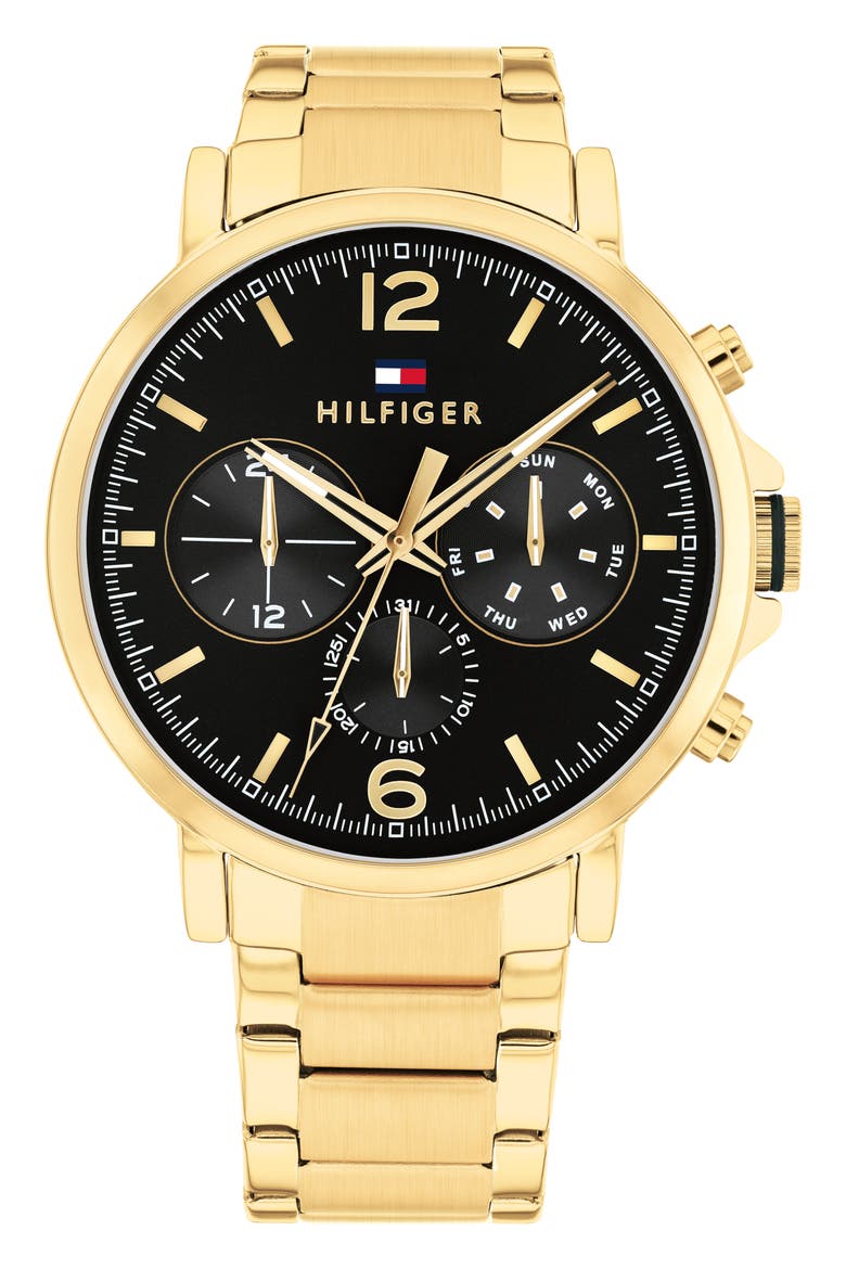 Duncan Chronograph Watch, 44mm, Main, color, BLACK