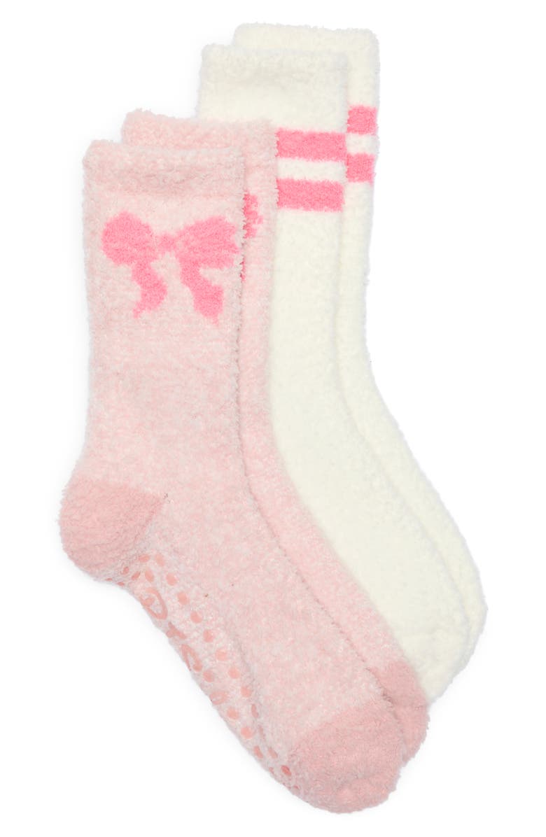 PJ Salvage 2-Pack Cozy Crew Socks, Main, color, Pink