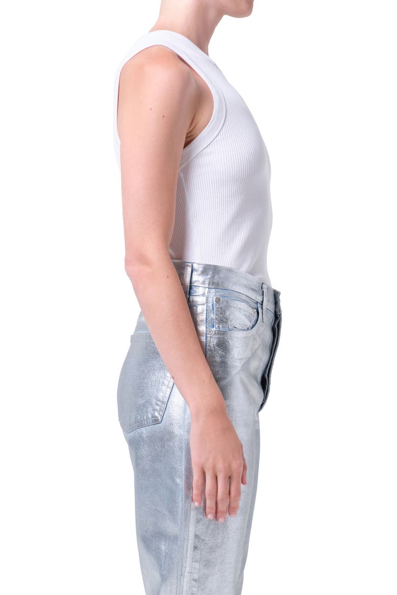 Leigh Rib Racerback Tank, Alternate, color, WHITE