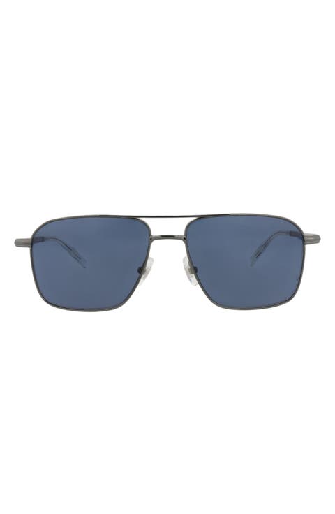 56mm Square Aviator Sunglasses
