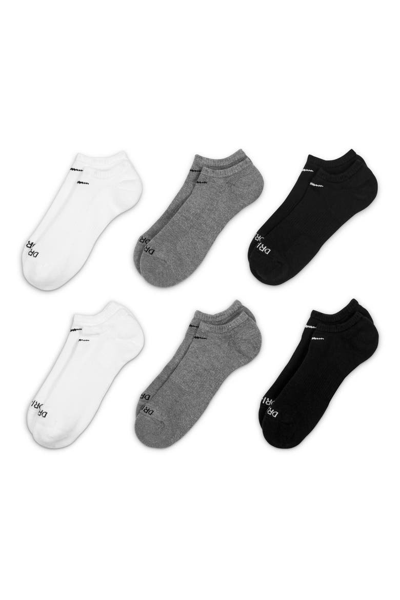 Kids' Assorted 6-Pack Dri-FIT Everyday No-Show Socks, Alternate, color, GREY MULTICOLOR