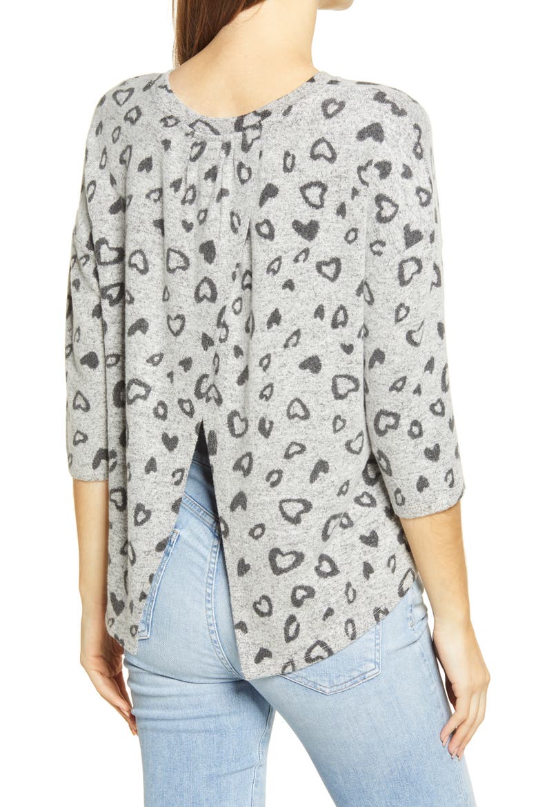 Heart Hacci Knit Top, Alternate, color, H. GREY HEARTS