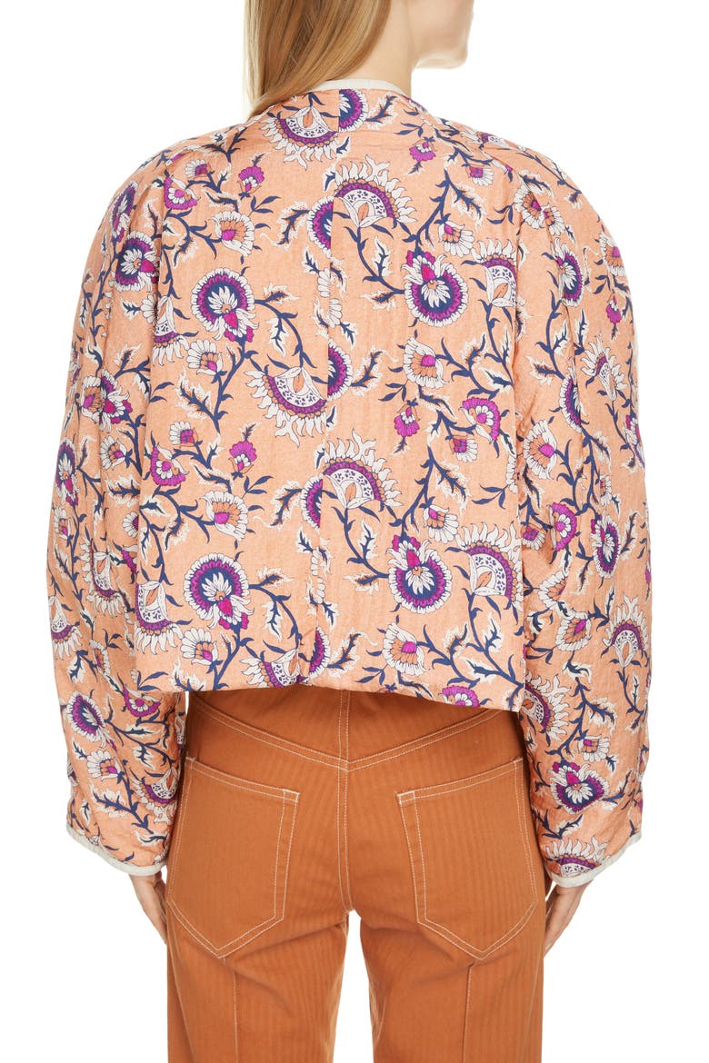 Amidala Floral Print Reversible Asymmetric Crop Jacket, Alternate, color, PAPAYA