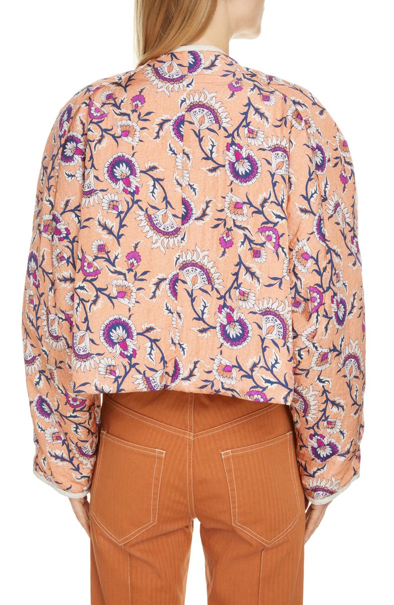 Isabel Marant Amidala Floral Print Reversible Asymmetric Crop Jacket, Alternate, color, 