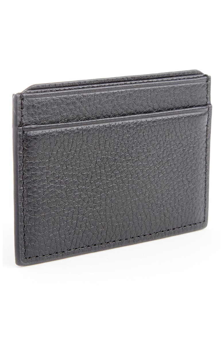 RFID Leather Card Case, Alternate, color, BLACK