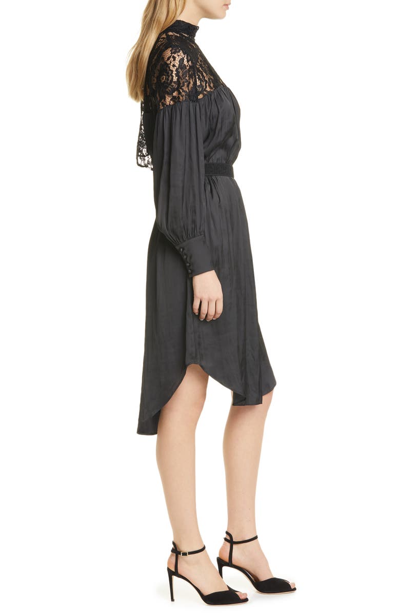 Smythe Lace Panel Long Sleeve Dress, Alternate, color, 
