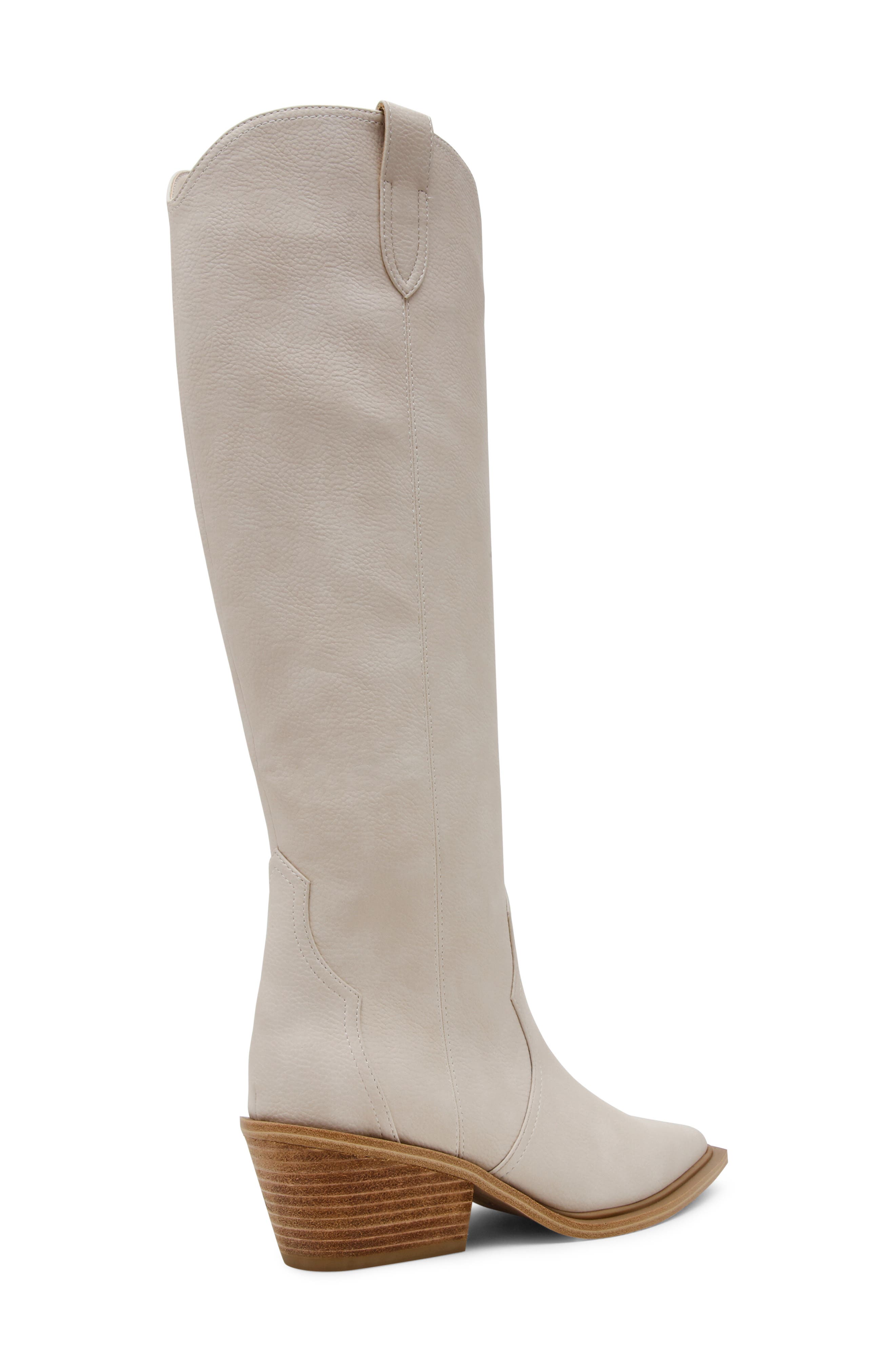 Greva Knee High Western Boot, Alternate, color, IVORY