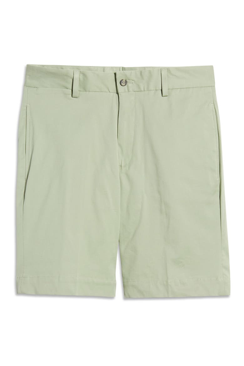 Charleston Khaki Flat Front Stretch Poplin Shorts, Alternate, color, SAGE