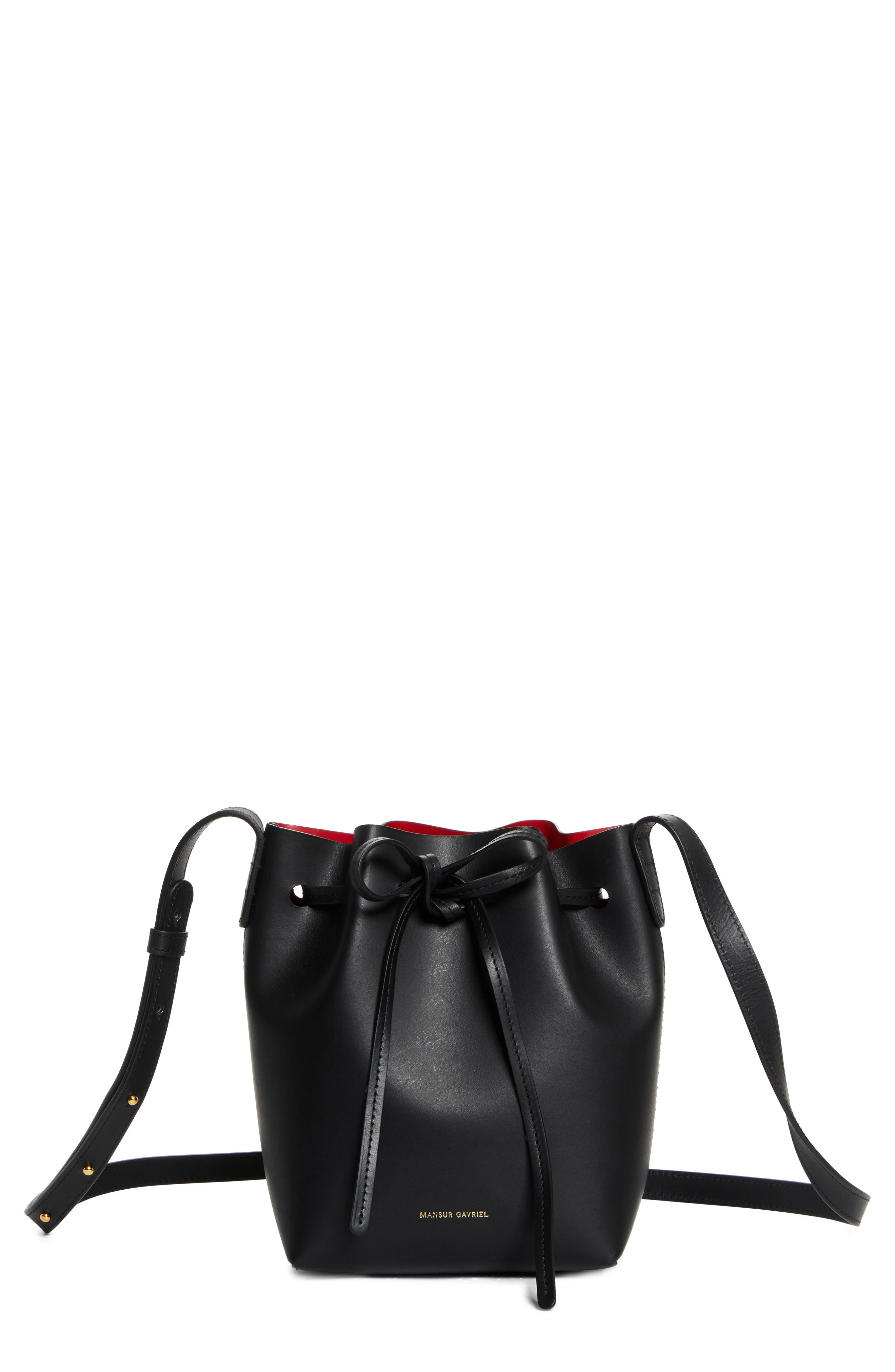 Mansur Gavriel Mini Mini Leather Bucket Bag, Main, color, 