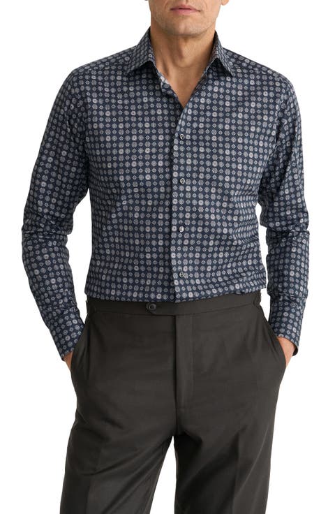 Contemporary Fit Geometric Dress Shirt