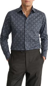 Eton Contemporary Fit Geometric Dress Shirt