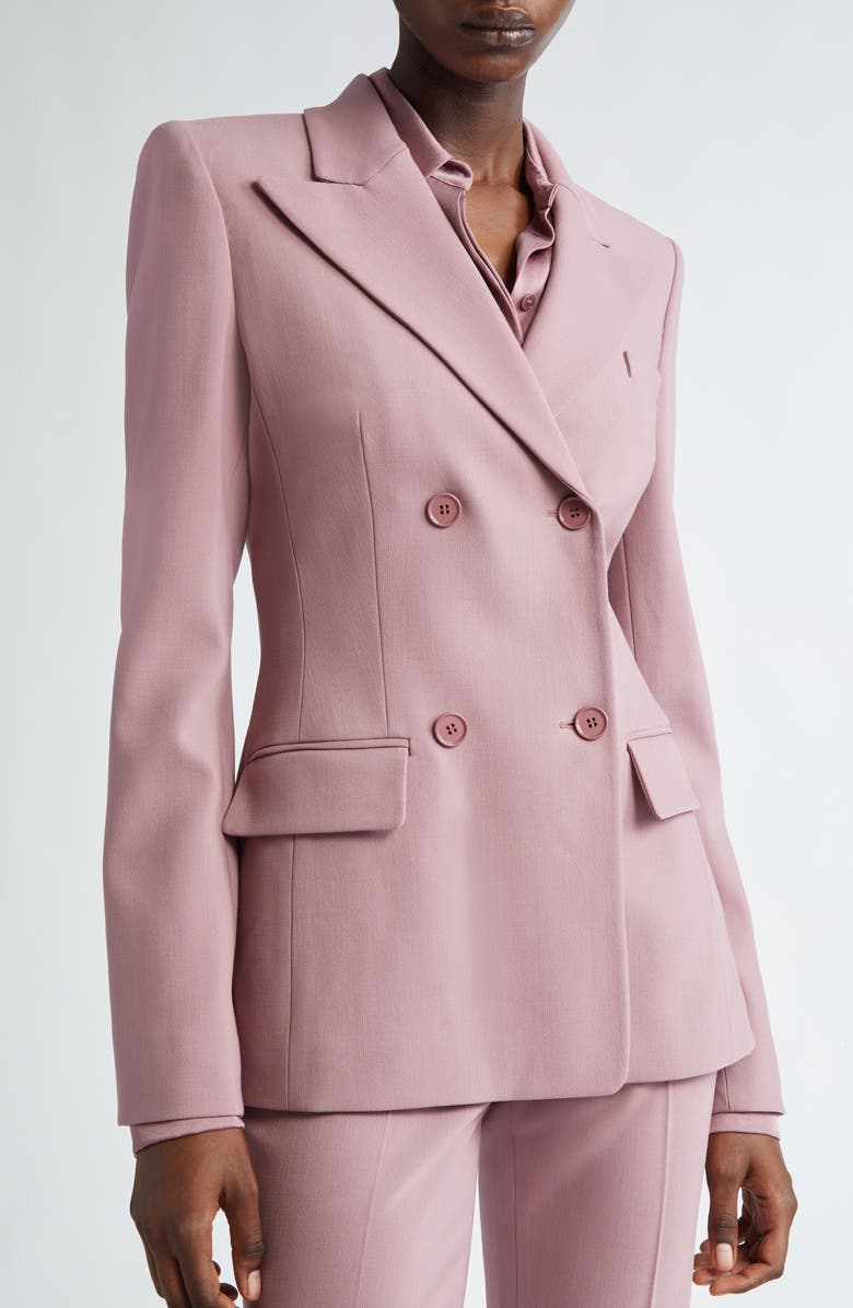 Michael Kors Collection Double Breasted Virgin Wool Blend Blazer, Alternate, color, 