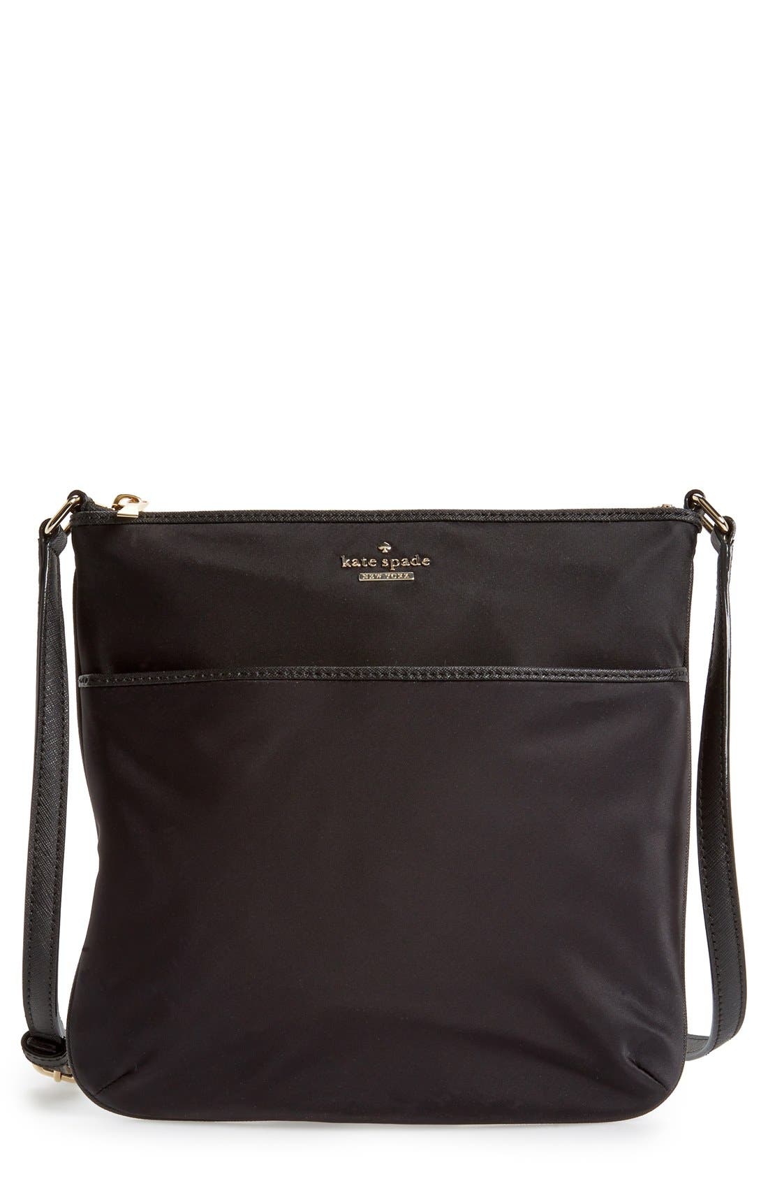 'classic nylon - joni' crossbody bag, Main, color, BLACK