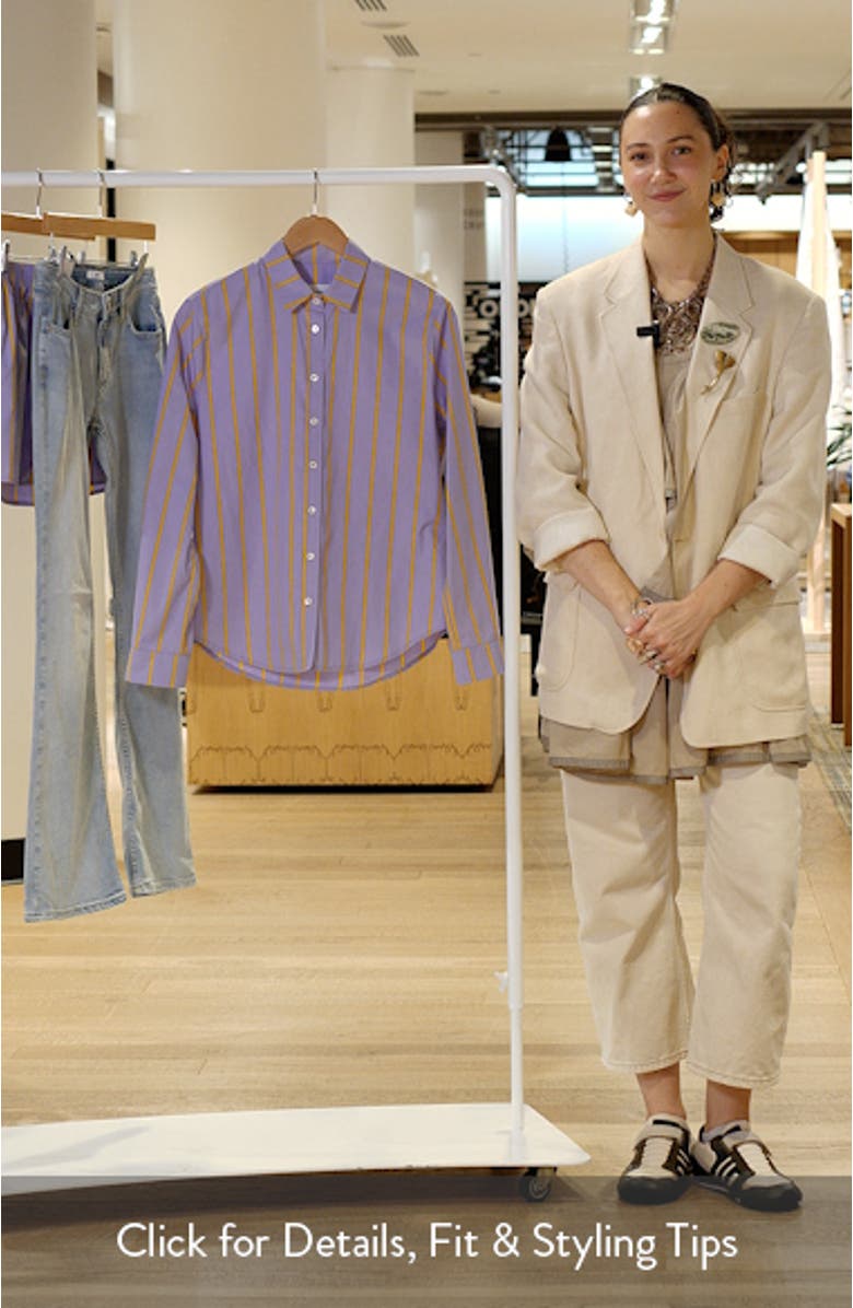 Slim Fit Stripe Cotton Button-Up Shirt, sales video thumbnail