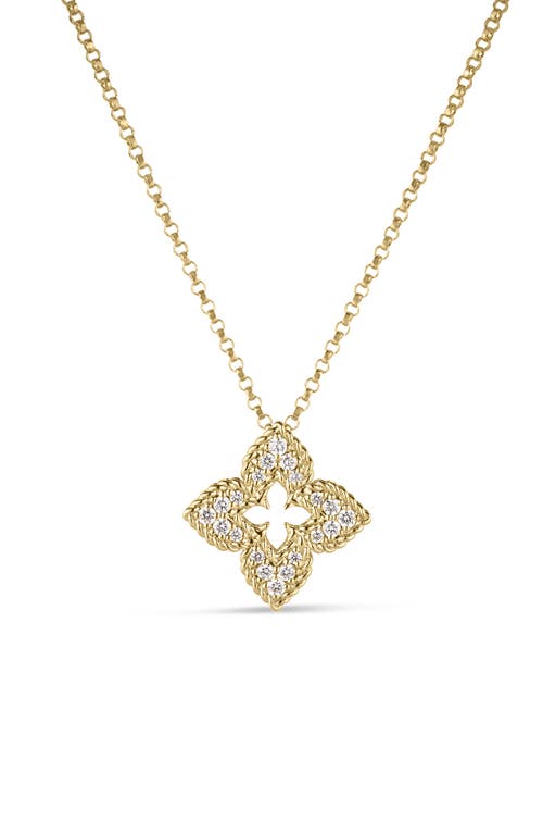 Roberto Coin Venetian Princess Diamond Pendant Necklace In Gold